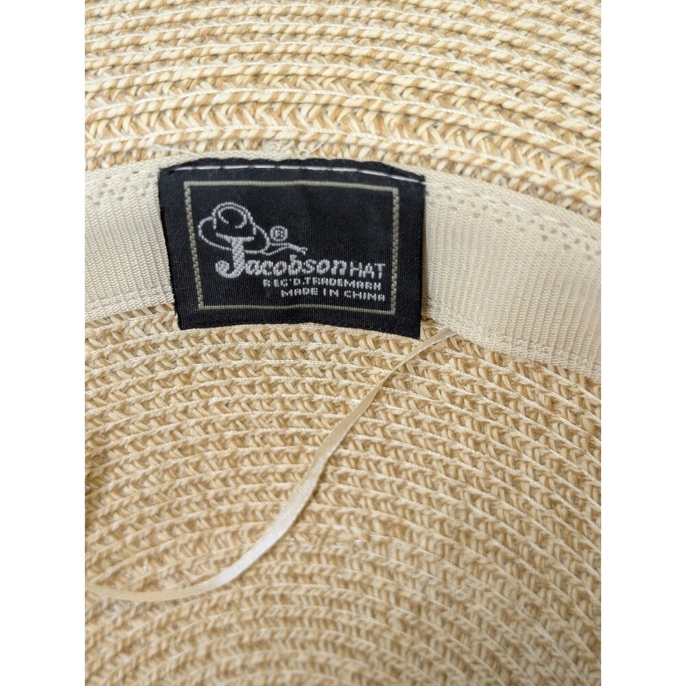 Jacobson Hat Wide Brim Straw Sun Hat One Size Fits All Western Boho Chic Summer - Picture 6 of 10